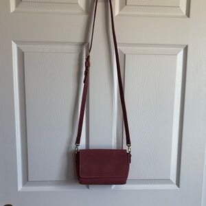 Portland Leather Wine Red Crossbody Bag